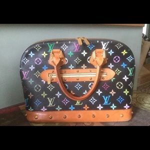 Louis Vuitton Black Multicolor Monogram Alba Bag